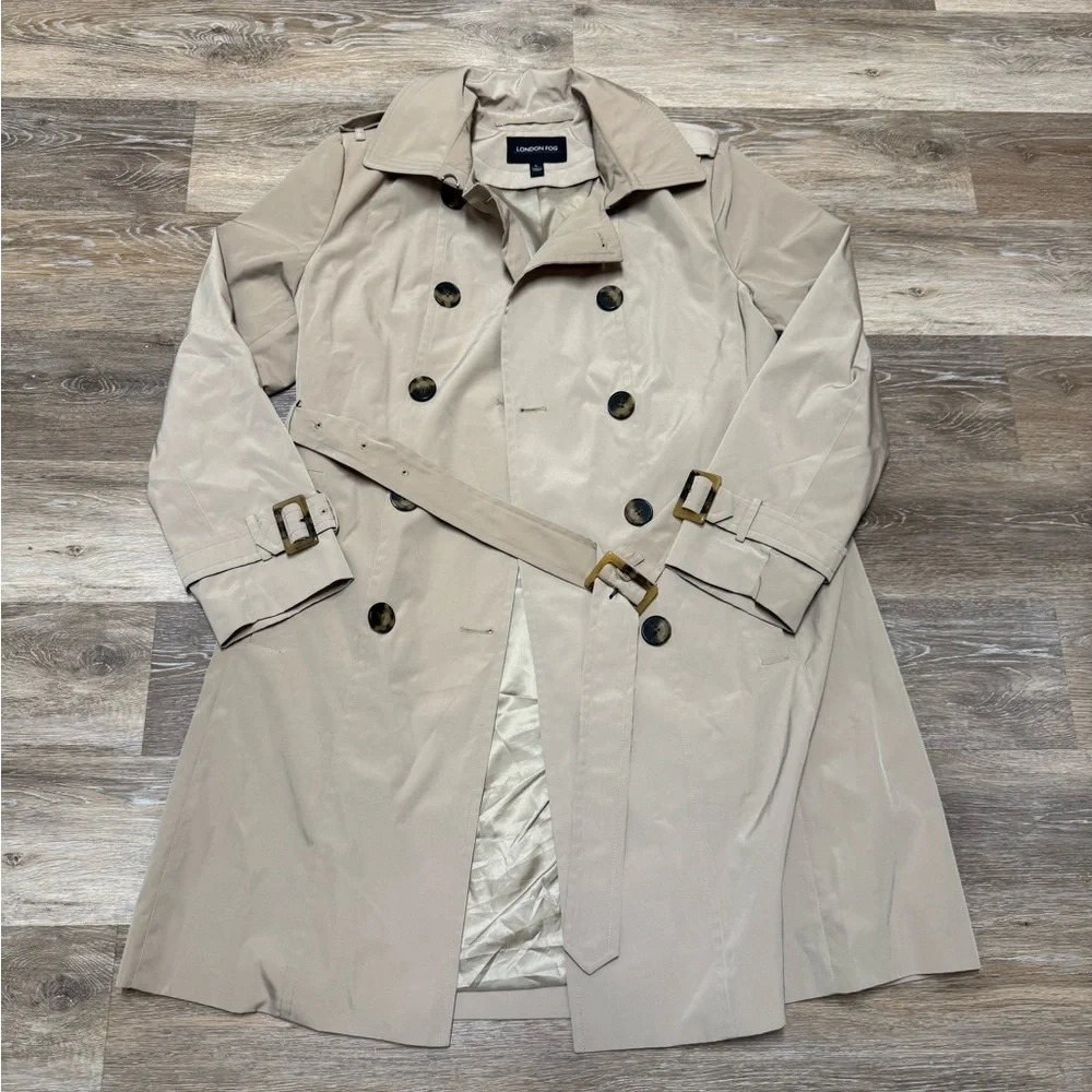 LONDON FOG— double breasted trench coat - Picture 1 of 5